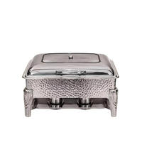 Ensemble de réchauds de buffet commerciaux 9L, réchaud martelé avec couvercle en verre transparent pour service de plats chauds lors de mariages et banquets