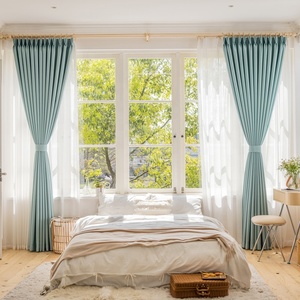 ZSTARR fournisseur en gros personnalisé de bonne qualité 100% <span class=keywords><strong>rideaux</strong></span> de luxe <span class=keywords><strong>Double</strong></span> couleur occultants pour salon tissu brillant - Product Image 6