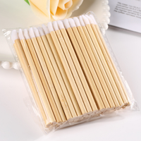Baguette à lèvres floquée en bambou écologique Applicateur de lèvres Extension de cils Spoolies Brosse de nettoyage