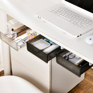 Organizzatore da Scrivania Ecologico in Plastica a Iniezione, Formato L, Autoadesivo, con Vano Nascosto Estraibile per Ufficio, Casa e Armadio - Product Image 4