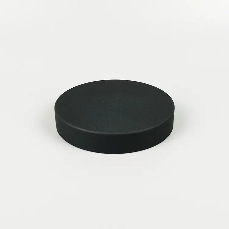 Plastic wide mouth bottle cap soft touch black plastic screw lid PET jar top cap 89/400