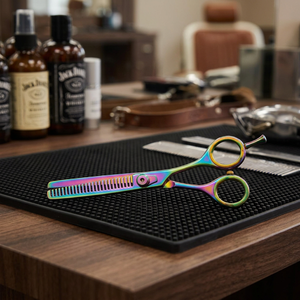 Ciseaux professionnels de coiffure 6 pouces pour droitiers, multicolores, à lame affûtée en acier inoxydable 6CR13, manche en plastique long - Product Image 5