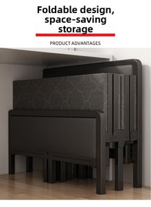 Letto Singolo Pieghevole di Lusso con Testiera Imbottita Morbida, Struttura in Metallo Economica, Larghezza 90cm - Product Image 2