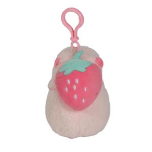 Llavero de Peluche de Capibara Fresa Kawaii, Muñeco de Peluche de Cobaya Acuática con Cara Rosa Adorable, Colgante Suave y Esponjoso para Bolsa, Regalo para Niñas - Product Image 2