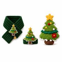 Ensemble écharpe en peluche de Noël, écharpe tricotée Père Noël, jouet en peluche doux, accessoire pour animaux de compagnie, coffret cadeau