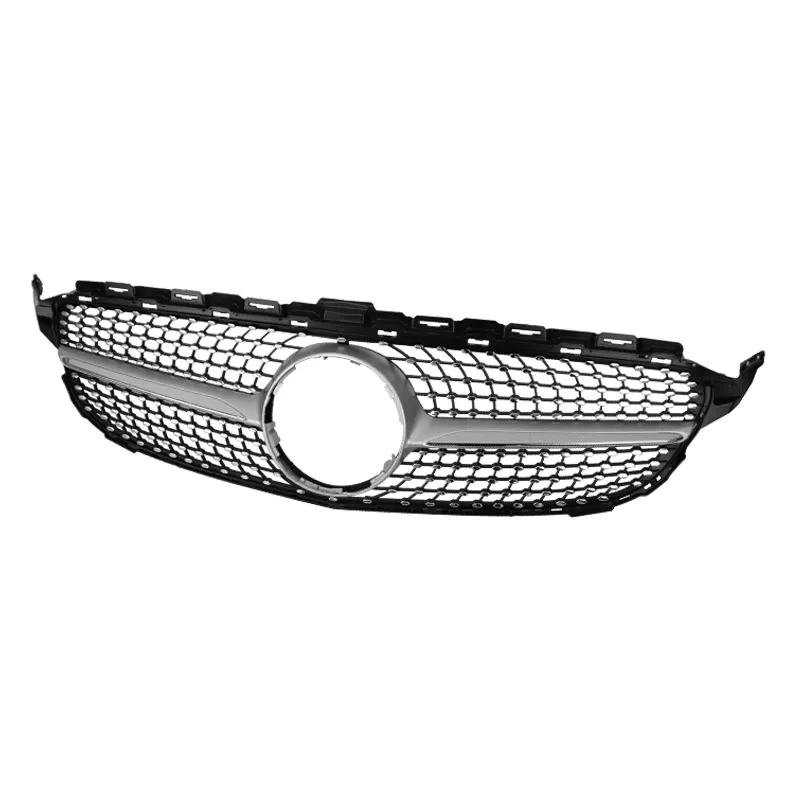 Diamond Grille for Mercedes Benz W205 Silver Black grill for Benz C CLASS 2015-2018