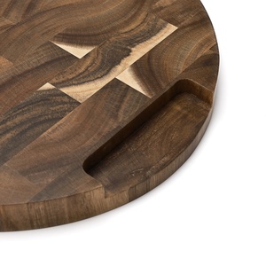 Akazien holz runde ovale Form Hack klotz Ende Korn Schneide brett - Product Image 5