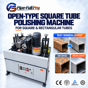 Máquina pulidora multiestación para tubos cuadrados, barras planas y ángulos de acero, para eliminación de óxido industrial de superficies. - Product Image 1