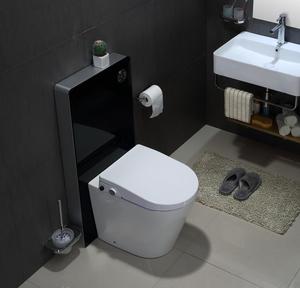 Tanque de Descarga para Inodoro de Vidrio Negro, Tanque de Agua para Inodoro Montado en el Suelo - Product Image 1