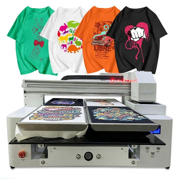 Circolazione dell'inchiostro bianco Flatbed DTG UV per cotone diretto ai tessuti Fninkjet stampante DTG colorata macchina da stampa per t-shirt