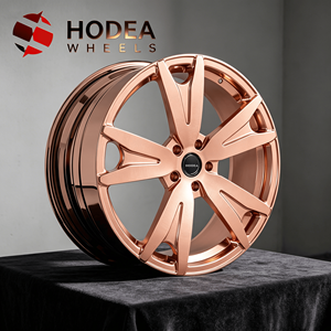 Rines Deportivos Monobloque Forjados de 5 Radios en Oro Rosa de 18-22 Pulgadas, ET/J/PCD Personalizados Disponibles, Compatibles con Modelos <span class=keywords><strong>BMW</strong></span>, Mercedes, Ford, Chevy - Product Image 1