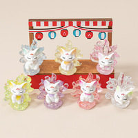 Breloques en résine 3D transparentes, finement scintillantes, motif renard à neuf queues, petite décoration pour maison de poupée