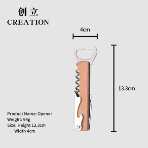Tùy Chỉnh In Ấn Giá Rẻ Số Lượng Lớn Sáng Tạo Bằng Gỗ Xử Lý Bia Bar Kit Thép Không Gỉ Gỗ Rượu Vang Nút Chai Corkscrew Mở Chai - Product Image 2