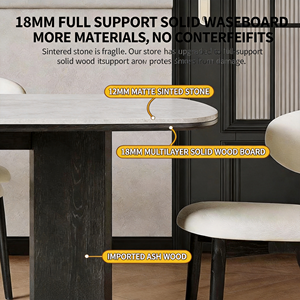 <span class=keywords><strong>Mesa</strong></span> de Comedor Profesional de Piedra Sinterizada de Lujo Italiana - Juego de <span class=keywords><strong>Mesa</strong></span> y <span class=keywords><strong>Sillas</strong></span> de Cocina Rectangular Moderna de Madera Maciza de Fresno - Product Image 4