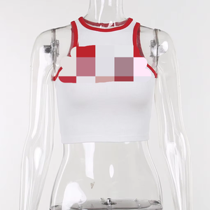 Top Corto <span class=keywords><strong>de</strong></span> Punto <span class=keywords><strong>con</strong></span> <span class=keywords><strong>Falda</strong></span> Corta Estilo Camisero Vaquero, Conjunto para Niñas, Minifaldas Modestas - Product Image 2