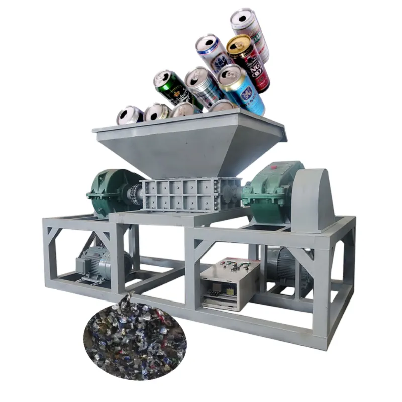 עיצוב כפול ציר תעשייתי הניתנים להתאמה אישית יכול shredder תעשייתי קטן מכונת מגשר מתכת קטנה מכונת מגשר מתכת