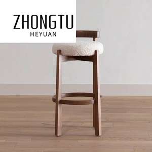 Tabourets <span class=keywords><strong>de</strong></span> <span class=keywords><strong>bar</strong></span> modernes en bois <span class=keywords><strong>de</strong></span> chêne à dossier haut Chaise <span class=keywords><strong>de</strong></span> <span class=keywords><strong>bar</strong></span> pour cuisine, jardin, maison, restaurant, comptoir <span class=keywords><strong>Tabouret</strong></span> <span class=keywords><strong>de</strong></span> <span class=keywords><strong>bar</strong></span> <span class=keywords><strong>de</strong></span> luxe personnalisé - Product Image 5