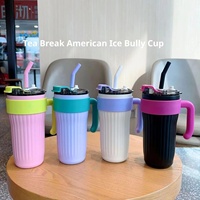 Bingba grande capacité 316 en acier inoxydable Thermos tasse Portable voiture ventouse conservation de la chaleur couleur valeur paille en plastique