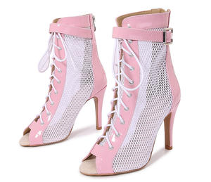 Zapatos de Baile Latino, Salsa y Salón Rosa de 10 cm para Práctica y Actuación - Product Image 1