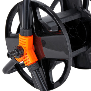 Carrete de manguera de jardín Han Dabang de 20m, enrollador de manguera portátil para riego exterior, soporte de almacenamiento, montaje en suelo, tubo de plástico y acero - Product Image 2