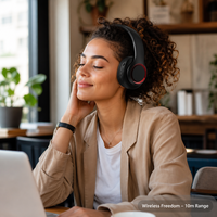 Auriculares Inalámbricos Over-Ear con ANC para Gaming, Sonido HIFI Inmersivo de 5.3, Armadura Equilibrada, 5 Horas de Reproducción, Larga Duración, Ideales para DJ