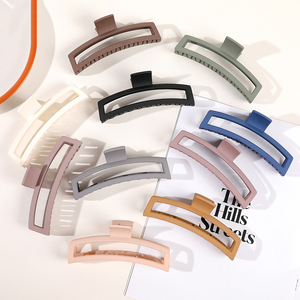 Hàn Quốc Matte 13cm thêm lớn nhựa tóc Claw Clips đơn giản morandi màu vuông quá khổ tóc clip cho phụ nữ hairgrip - Product Image 5