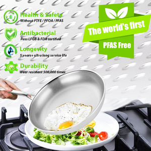 Sartén Premium de acero inoxidable 304 de 3 capas para cocinar fácilmente Sartén <span class=keywords><strong>sin</strong></span> toxinas PFAS para cocinar en familia - Product Image 1