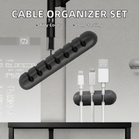 Organisateur de câbles USB de bureau durable et souple en nylon pour gestion des fils, avec clips de fixation