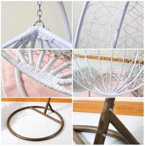 Silla colgante de huevos <span class=keywords><strong>con</strong></span> soporte y reposapiés para interiores y exteriores, hamaca de mimbre para patio, silla columpio para balcón - Product Image 4