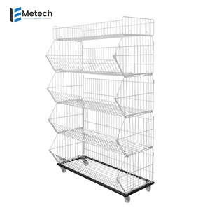 Di alta qualità bianco 5-Tier cesto di filo mensola di stoccaggio per il supermercato magazzino Premium fornitura - Product Image 3