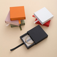 Boîte cadeau personnalisée avec autocollants, cadeaux de mariage, boîte à bijoux de luxe, emballage en papier, boîte à tiroir coulissant, forme carrée, cadeaux