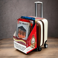 Humidor de voyage personnalisé imprimé pour 4 à 6 cigares, sac à fermeture éclair en PE résistant à l'humidité avec emballage en carton