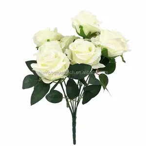 ISEVIAN ขายส่งคุณภาพสูงผ้าประดิษฐ์ rose ดอกไม้หลายสีดอกไม้พ.rose
