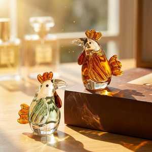 Décoration de table, combinaison de deux tons colorés, verre artisanal de Murano, art en verre, monde miniature personnalisable, ange, Pâques - Product Image 6