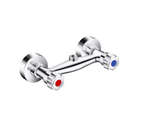 Mitigeur de douche pluie double levier en laiton pour hôtel, avec cartouche céramique, finition chrome poli, design moderne, montage mural, double poignée