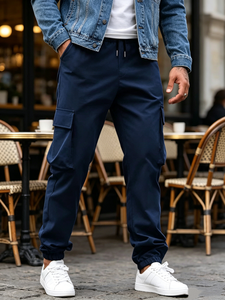 <span class=keywords><strong>Pantaloni</strong></span> <span class=keywords><strong>Cargo</strong></span> Casual da Uomo Jiaer OEM, Vestibilità Comoda, Elasticizzati, Autunnali, con Coulisse, Tattici, Regolari, con Tasche Multiple - Product Image 3