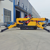 Mini-grue araignée sur chenilles de 1,3 à 12 tonnes, certifiée CE, avec flèche télescopique hydraulique et télécommande pour espaces étroits