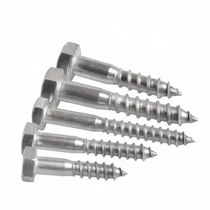Hot Sell Construction Carbon Steel Din 571 Galvanized Self Tapping Head Hex Wood Screws For Wood