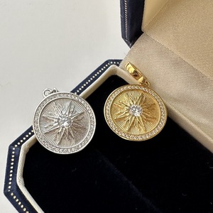 จี้เงินแท้ S925 สไตล์โบราณ ทรงกลม ประดับเพชรซิคอน ดีไซน์อิตาเลียน-ฝรั่งเศส ลายดาว ดีไซน์เฉพาะตัว ประดับโอปอลเป็นหินหลัก - Product Image 5