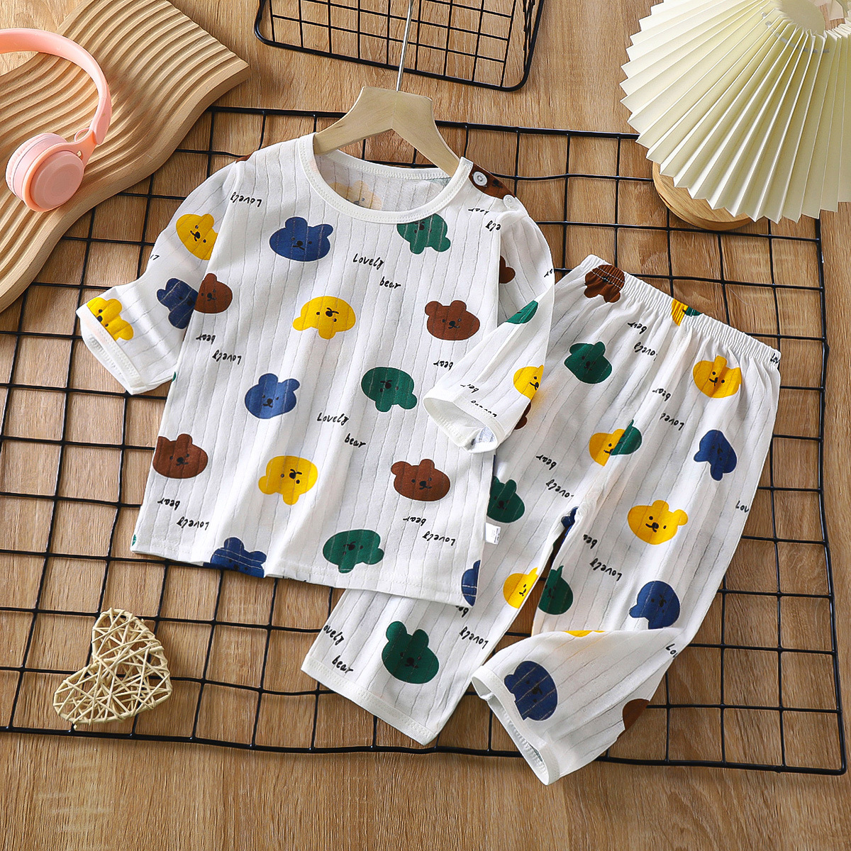 Three-quarter sleeve-z19-colorful bear
