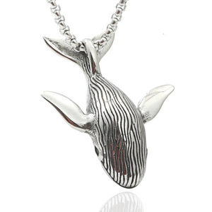 Collar con Colgante de Ballena de Acero Inoxidable, Joyería de Moda con Temática Animal, Regalo para Ocasiones Especiales - Product Image 1