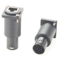 Adaptateur XLR 5 broches mâle vers RJ45 femelle, connecteur de montage sur panneau de châssis de type D, série D, RJ45 vers XLR 5 broches, compatible DMX-5XM-CAT5