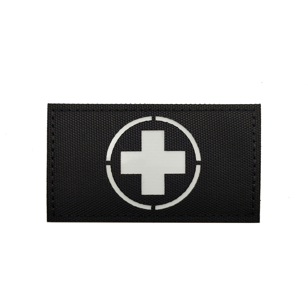 M00069-1 Reflective 9*5CM Cross (Black and White Night Glow)