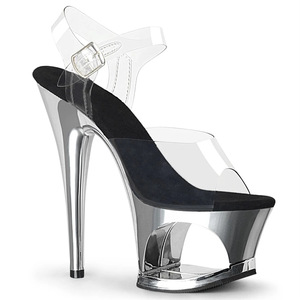 Sandales à talons aiguilles transparents pour femmes, plate-forme à gros talons, strass, <span class=keywords><strong>talon</strong></span> haut de 17 <span class=keywords><strong>Cm</strong></span>, style fermé, Sexy, été, 2022 - Product Image 2
