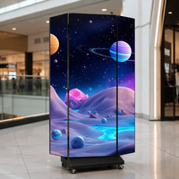 Écran d'affichage LED pliable en trois parties, panneau publicitaire numérique portable à haute luminosité pour la promotion en intérieur