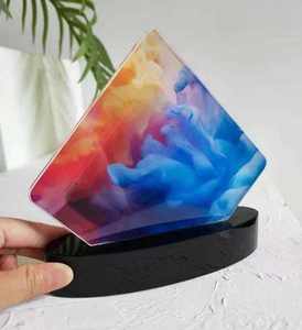 Trofeo de Cristal con Impresión a Todo Color y Decoración de Placa Dorada, Plateada y Negra MH-J604 - Product Image 6