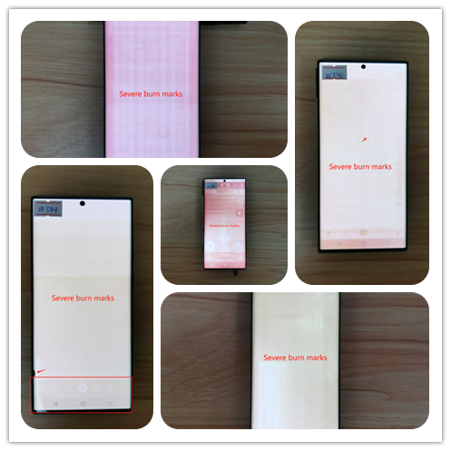 สีแดง-รอยไหม้อย่างรุนแรงที่มีจุด