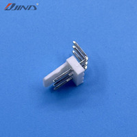Conector de cabezal PCB de ángulo recto de 3 pines JINDA 250-3AW, paso de 2.50mm, latón estañado, de orificio pasante, 2.5A 250V