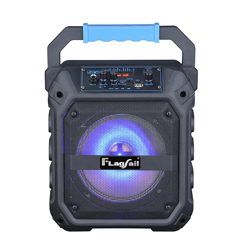 Speaker daya bass 8 inci 60W, lampu led warna-warni OEM/ODM Audio HIFI dengan EQ dan speaker efek gema