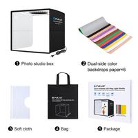 Meilleures ventes : Tente de studio photo pliable portable PULUZ 25 cm avec anneau lumineux ABS et 12 fonds de couleur pour éclairage photographique